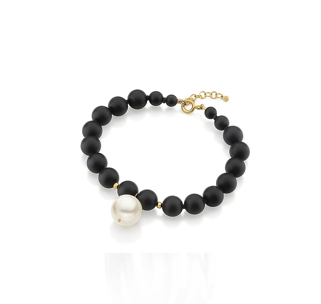 Pulseira-de-agatas-negras-com-perola-e-fecho-em-ouro-amarelo