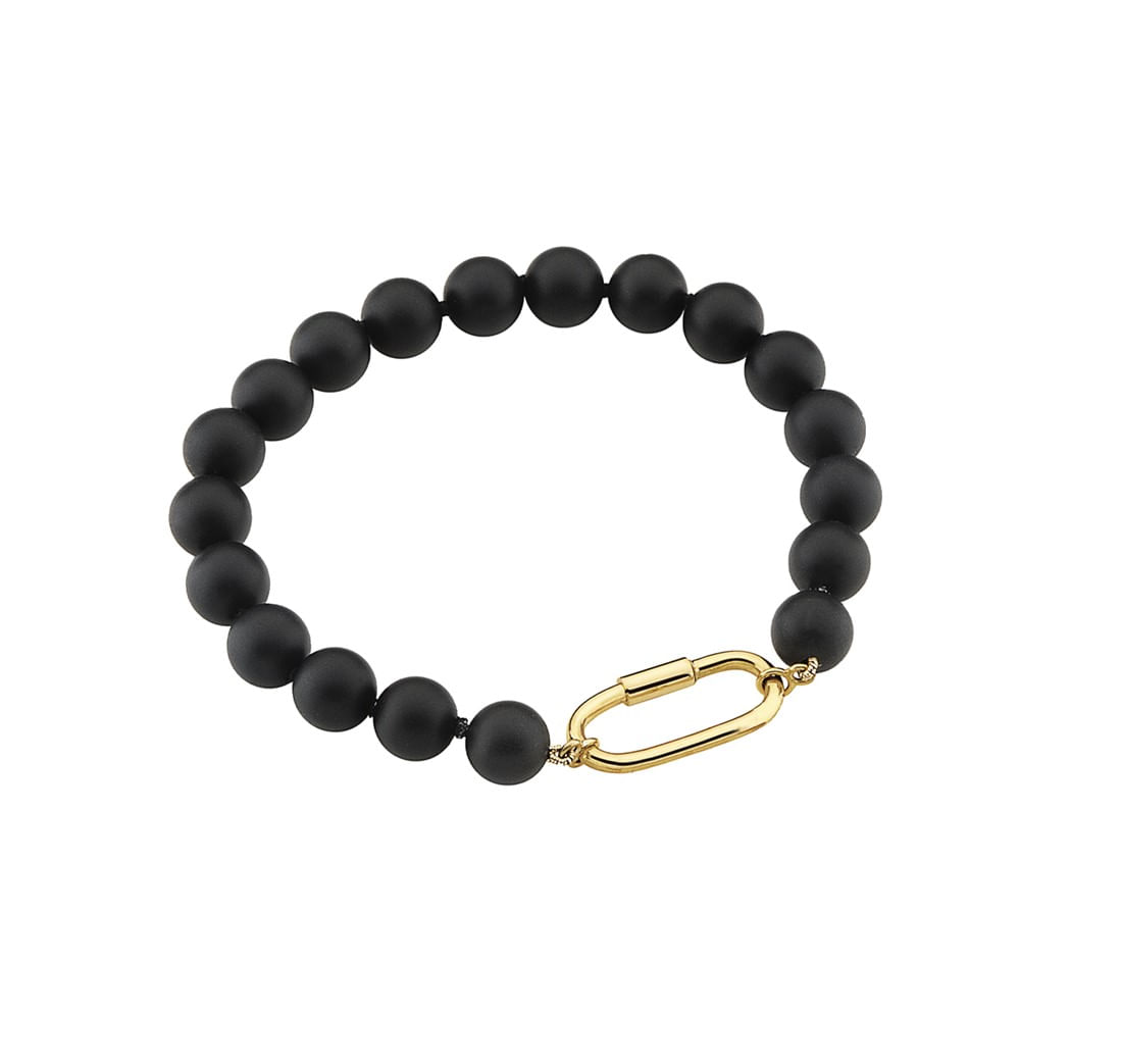 Pulseira-de-agatas-negras-com-fecho-em-ouro-amarelo