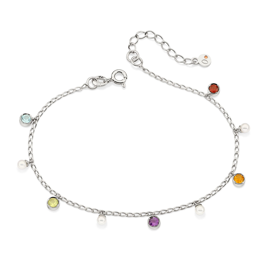Pulseira-em-prata-com-perolas-topazio-azul-peridoto-ametista-citrino-e-granada