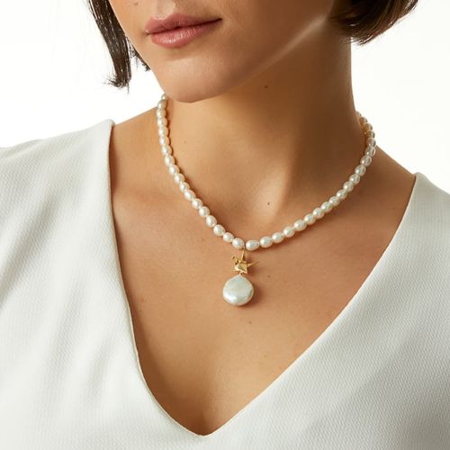 Colar tsuru com pérolas