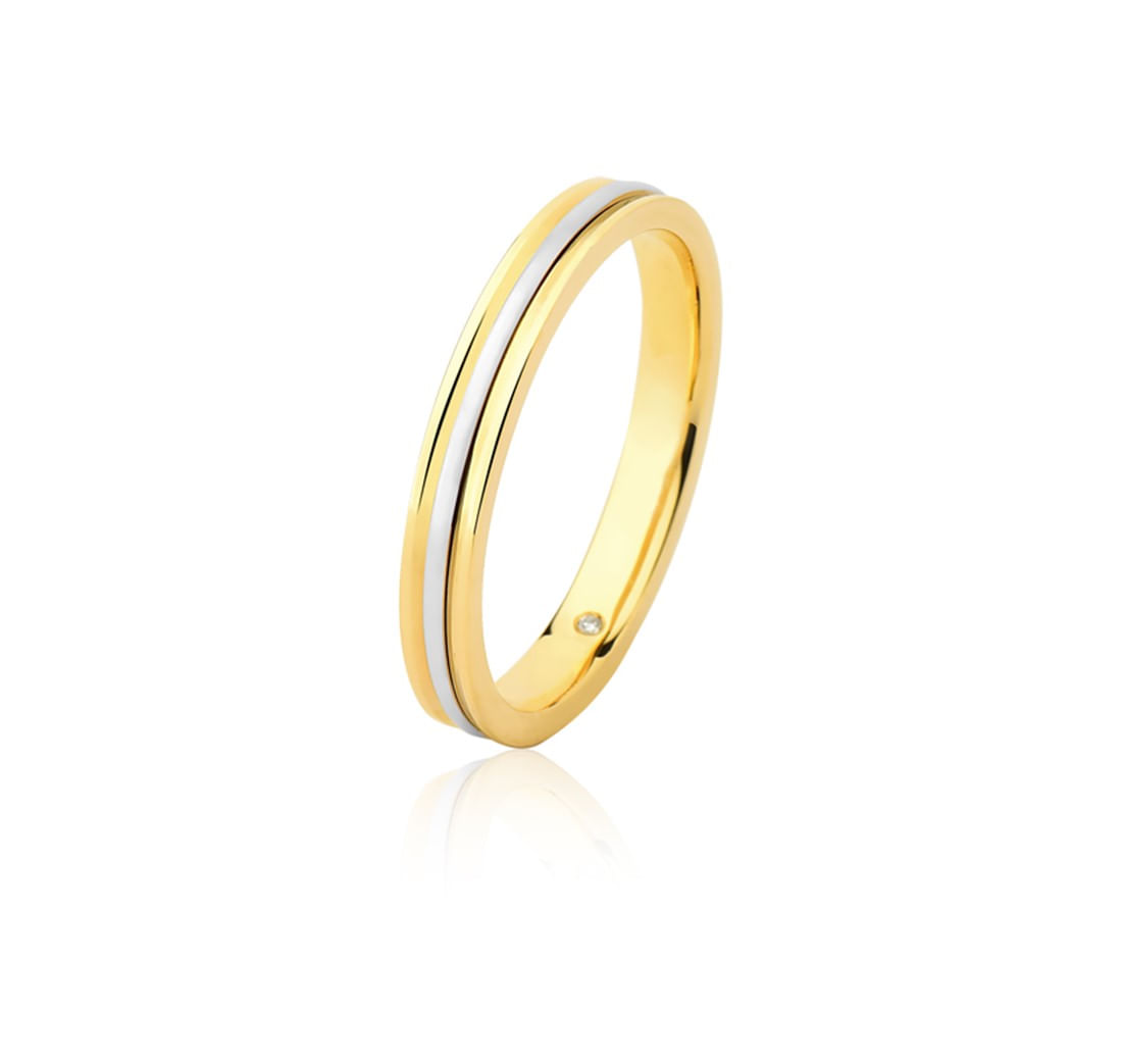 Alianca-ouro-amarelo-e-branco-18k-com-diamante