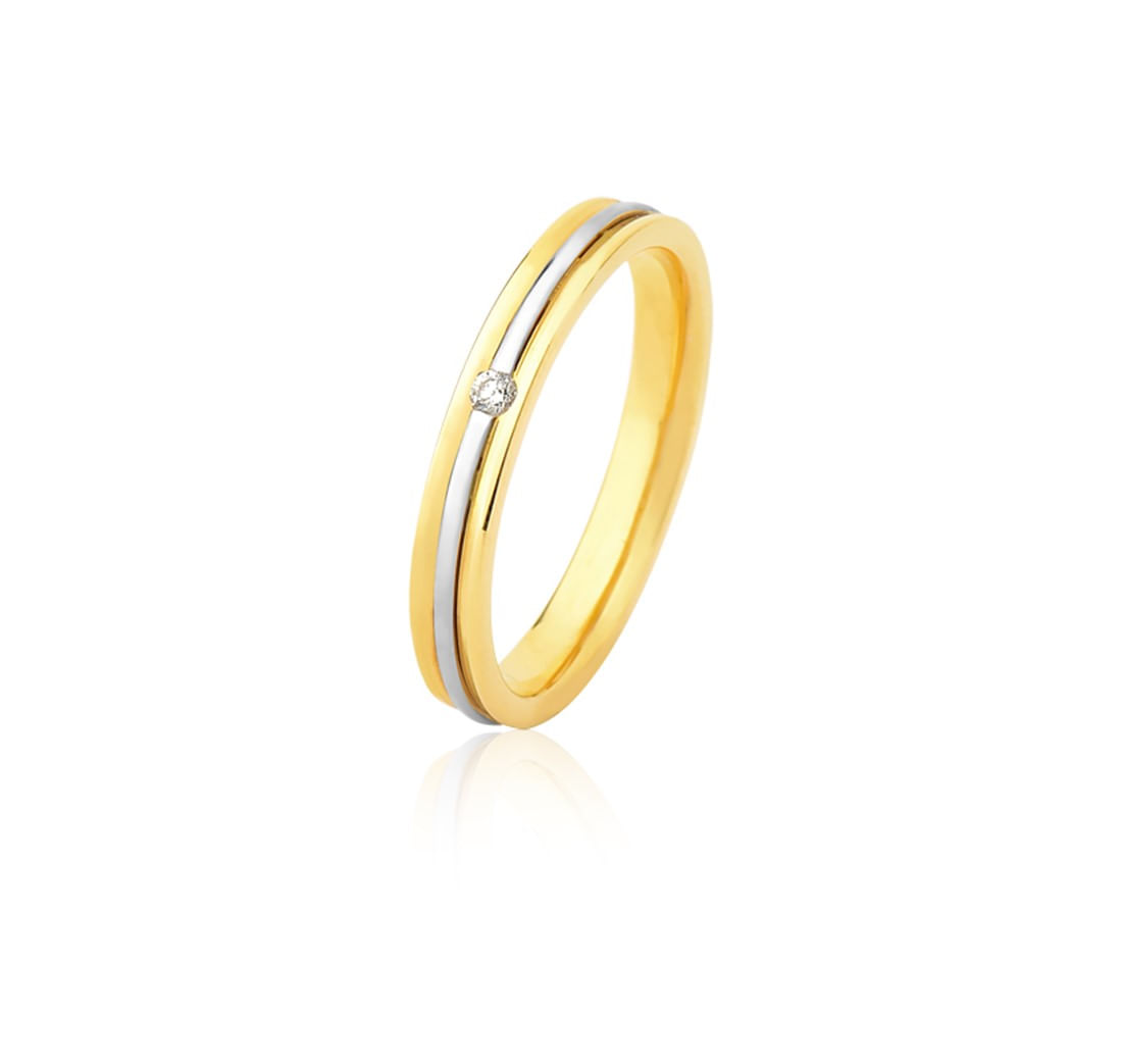 Alianca-ouro-amarelo-e-branco-com-diamante