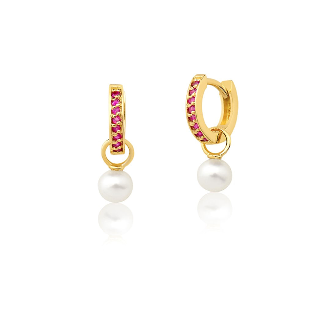Brinco-infantil-ouro-amarelo-com-rubis-e-perolas