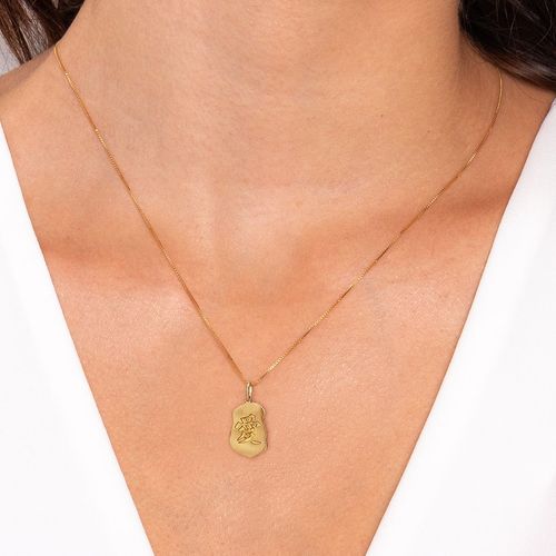 Pingente kanji do amor em ouro amarelo