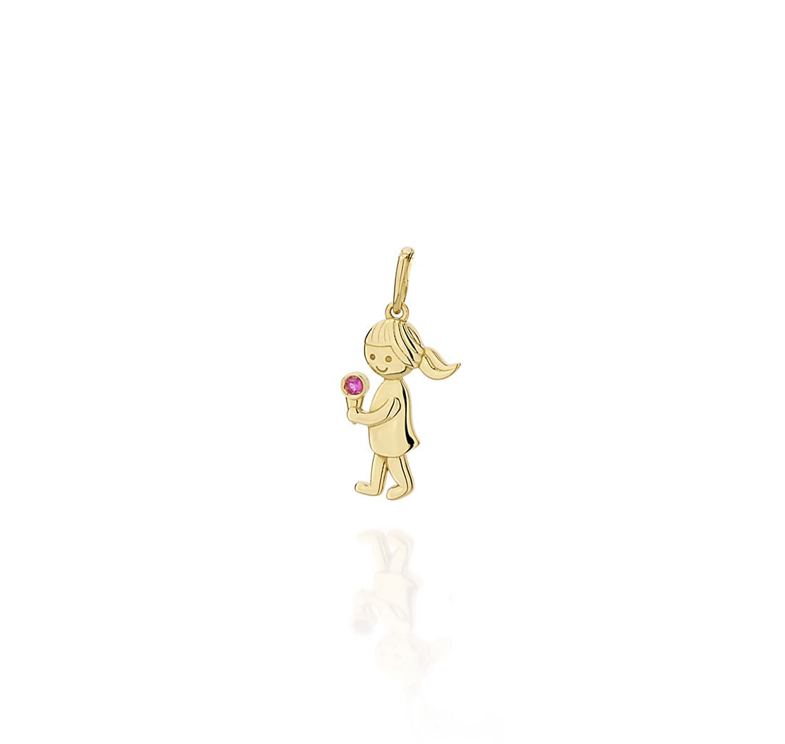 Pingente-menina-em-ouro-amarelo-com-pedra