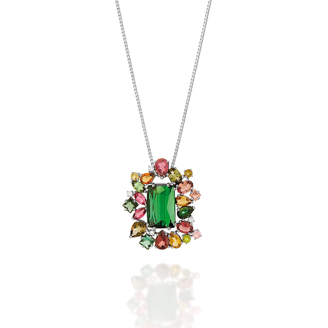 Pingente-em-ouro-branco-com-turmalina-verde-centralturmalinas-coloridas-e-diamantes
