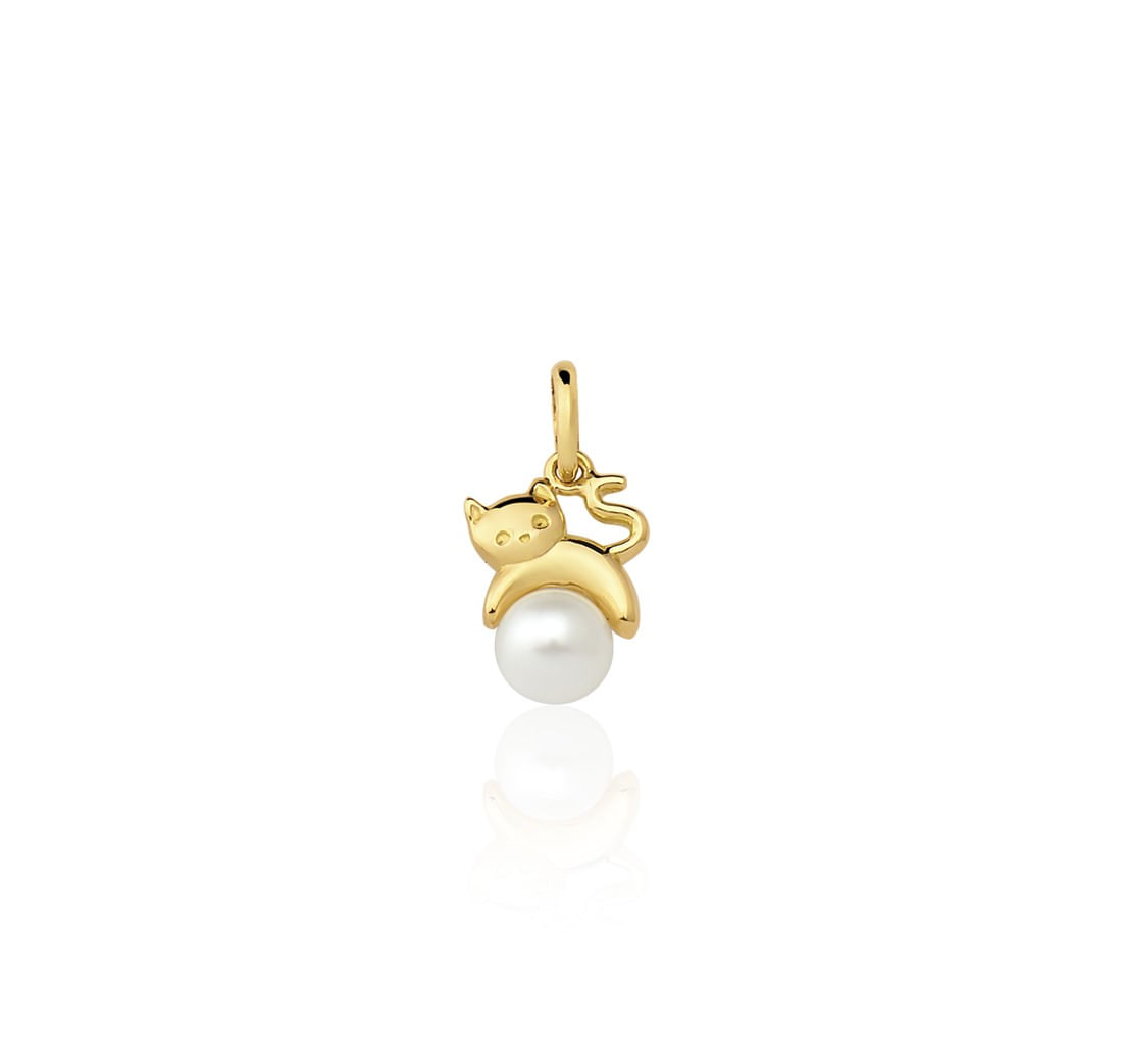 Pingente-infantil-gato-perola-baby-em-ouro-amarelo