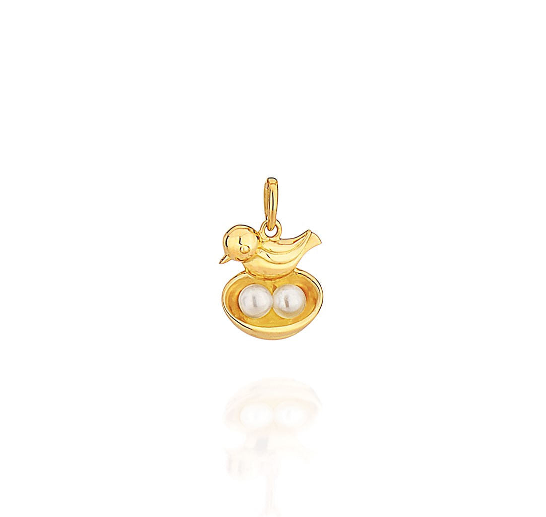 Pingente-ninho-em-ouro-amarelo-com-2-perolas
