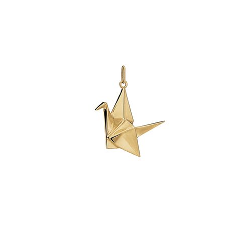 Pingente tsuru de ouro amarelo