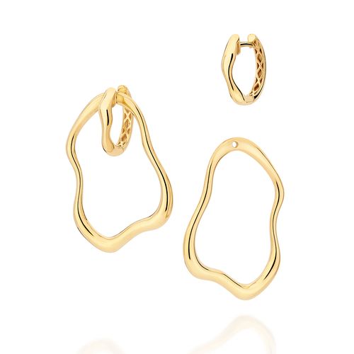 Brinco de ouro amarelo versátil