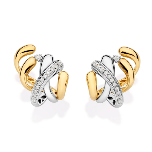 Brinco em ouro amarelo e ouro branco com diamantes