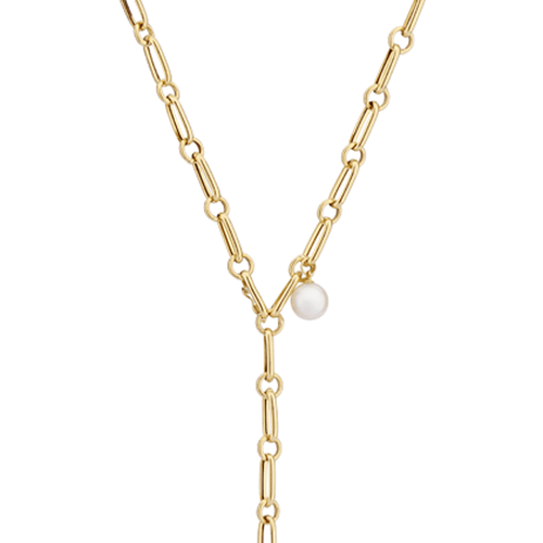 Colar em ouro amarelo com pérola e pérola Keshi