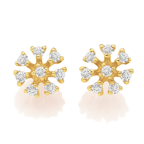 Brinco em ouro amarelo com diamantes
