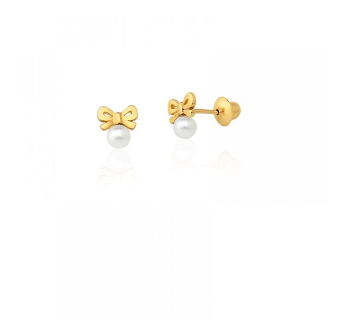 Brinco-infantil-laco-em-ouro-amarelo-e-perola-baby