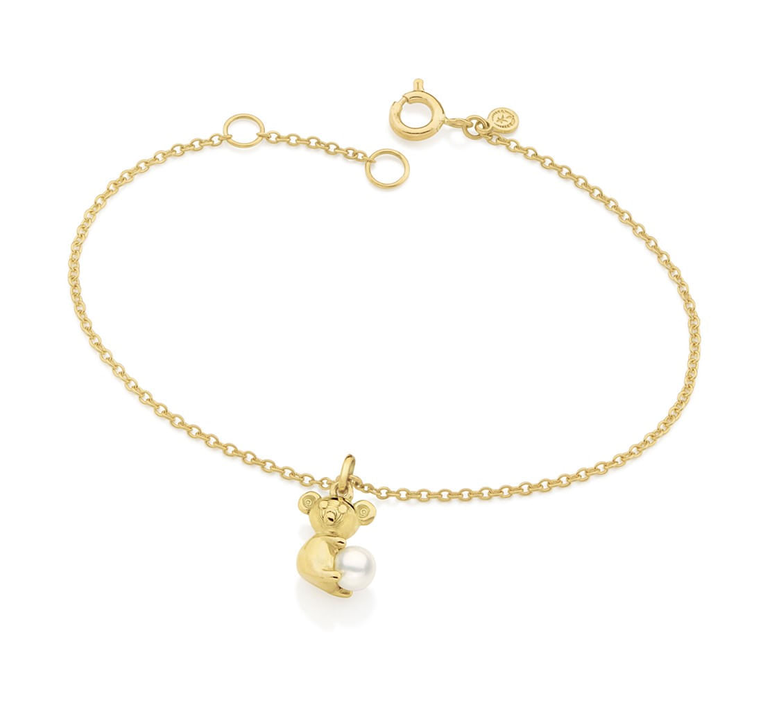 Pulseira-infantil-koala-e-perola-em-ouro-amarelo