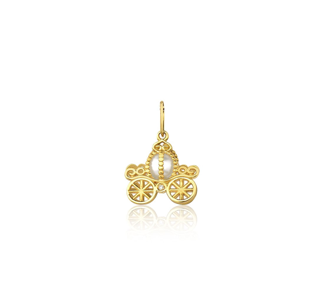 Pingente-infantil-carruagem-com-diamante-e-perola