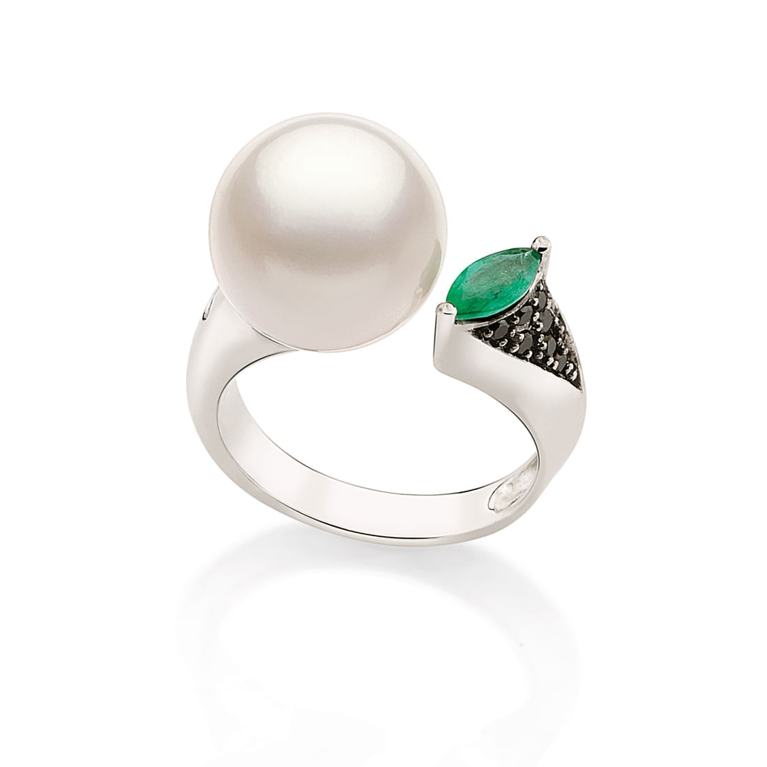 Anel-em-ouro-branco-com-diamantes-black-esmeraldas-e-perola-south-sea
