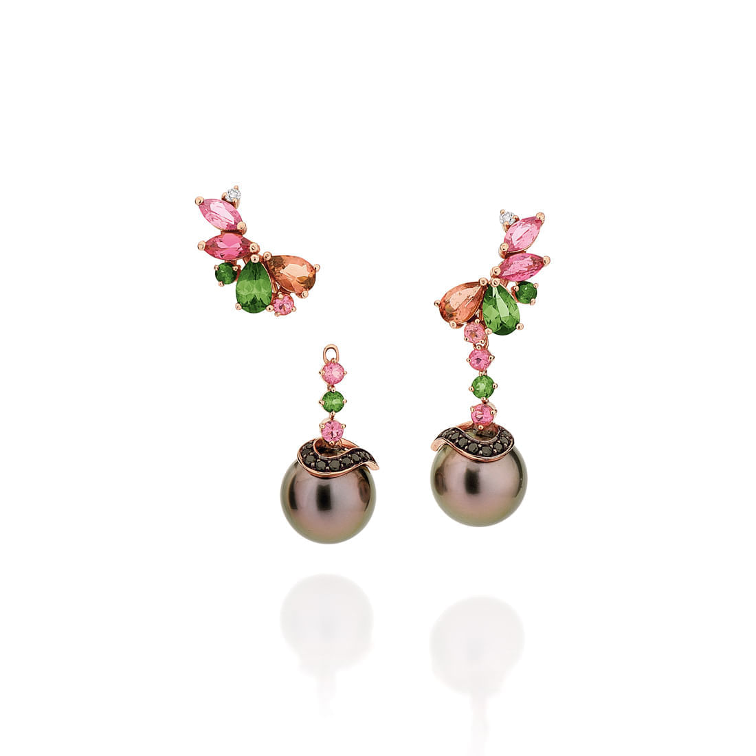 Brincos-em-ouro-rose-com-diamantes-diamantes-black-turmalinas-e-perolas-south-sea