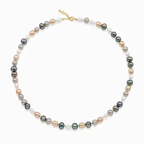 Colar com mix de pérolas coloridas