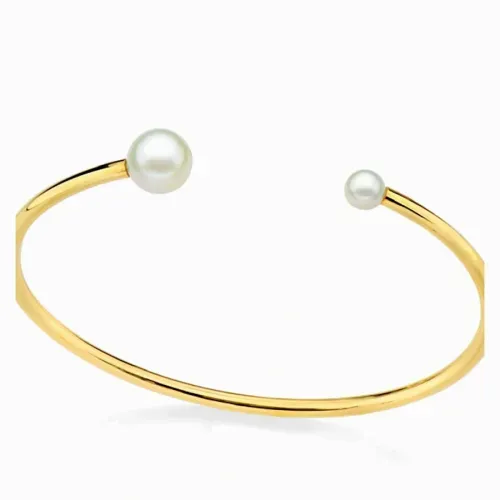Pulseira em ouro amarelo e pérolas