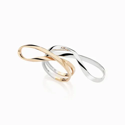 Anel em ouro branco e ouro rosé