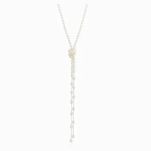 Gargantilha em ouro branco com pérolas