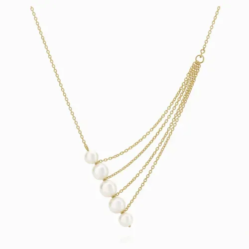 Colar em ouro amarelo e pérolas