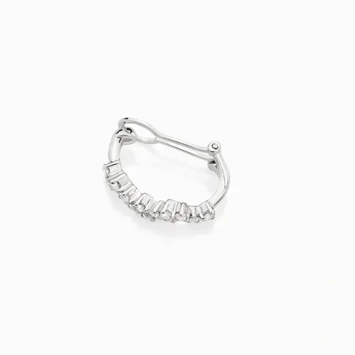 Piercing em ouro branco com diamantes