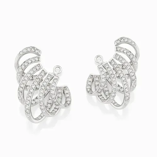 Complemento de brinco em ouro branco com diamantes