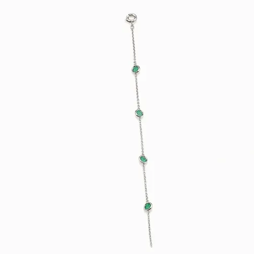 Pulseira em ouro branco e esmeraldas