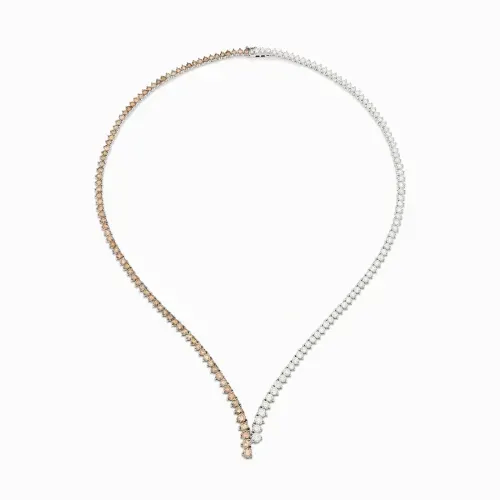 Colar em ouro branco com diamantes brown e branco