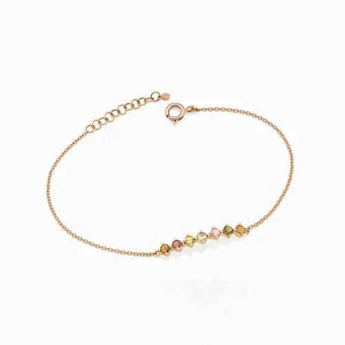 Pulseira em ouro rose com turmalinas