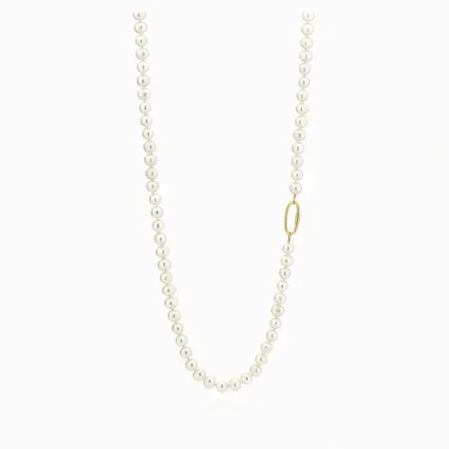 Colar de pérolas com fecho em ouro amarelo