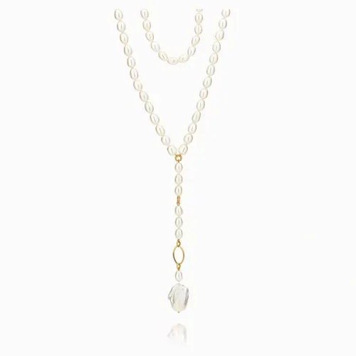 Colar de pérolas com ouro amarelo
