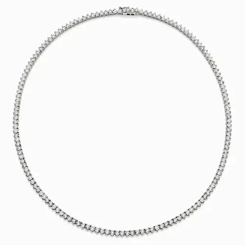 Colar Riviera em ouro branco com diamantes em cravação artística