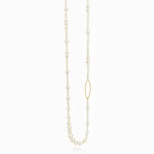 Colar de pérolas e ouro amarelo