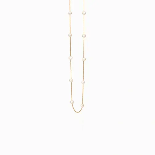 Colar em ouro amarelo com pérolas
