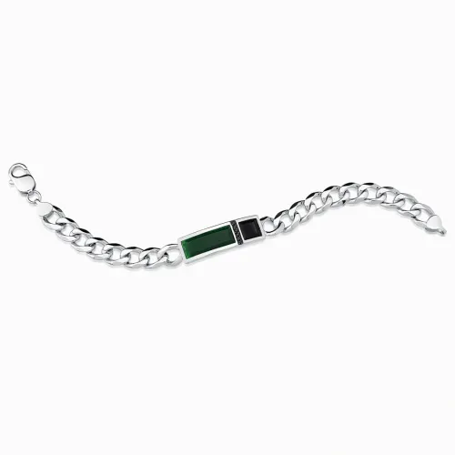 Pulseira em prata com ródio e pedras