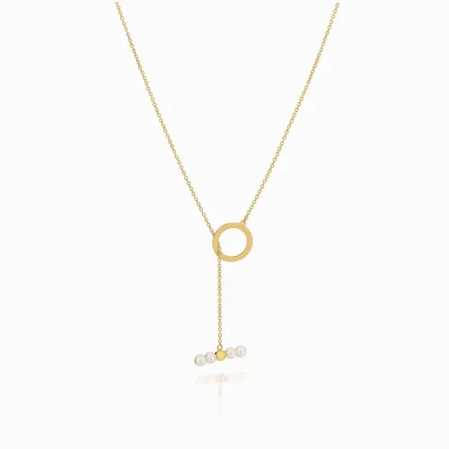 Gargantilha em ouro amarelo com pérolas