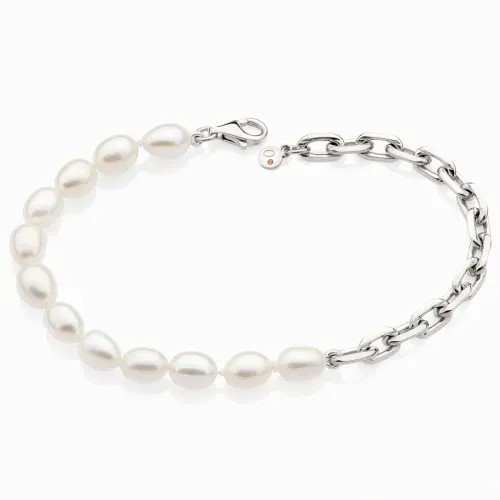 Pulseira de Pérolas e prata