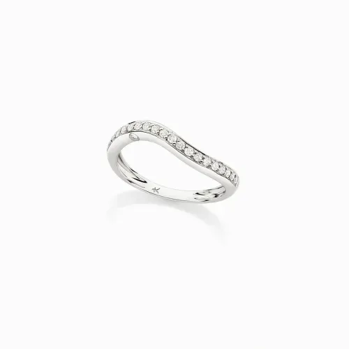 Anel de diamante e ouro branco