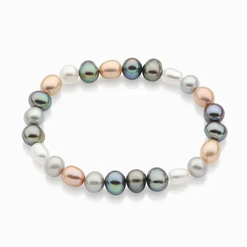 Pulseira com mix de pérolas coloridas
