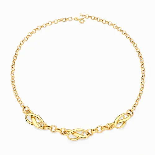 Colar com elos e correntes de ouro amarelo