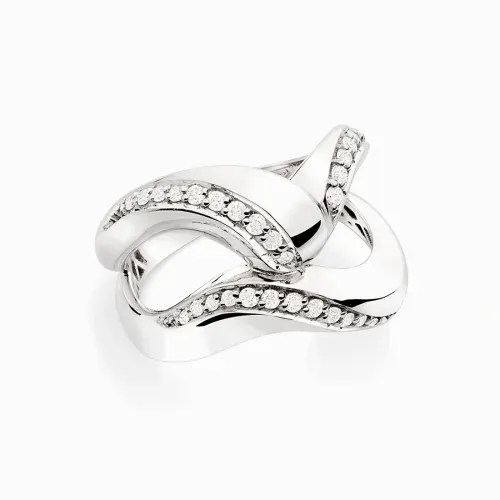 Anel de ouro branco com diamante