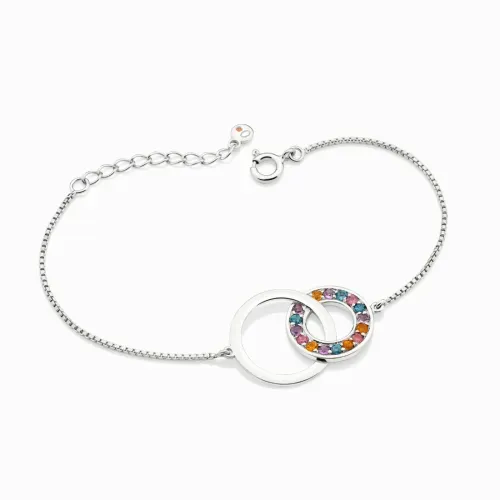 Pulseira de prata com mix de gemas