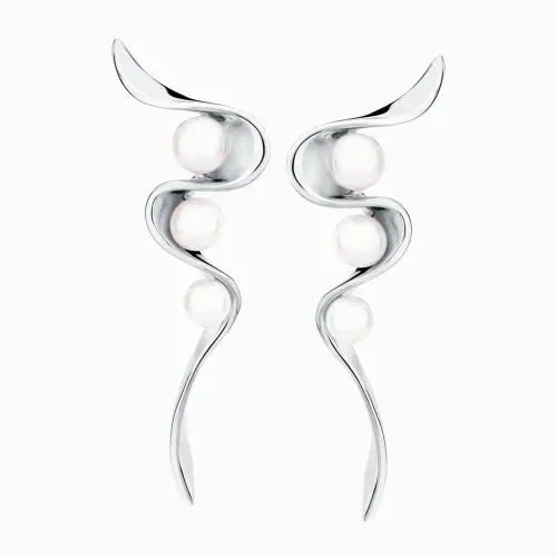 Brinco de prata com Pérolas Biwa