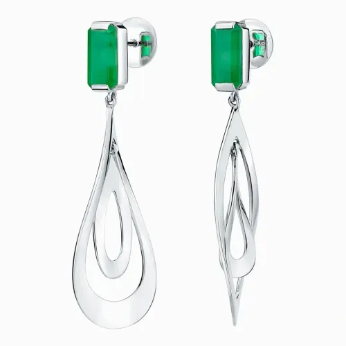 Brinco em prata com Ágata Verde