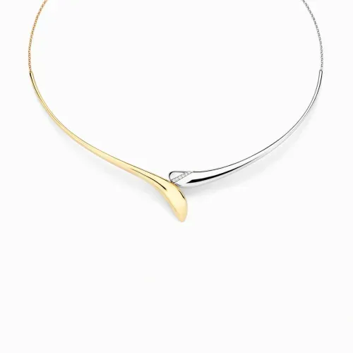 Colar em ouro branco e ouro amarelo com diamantes