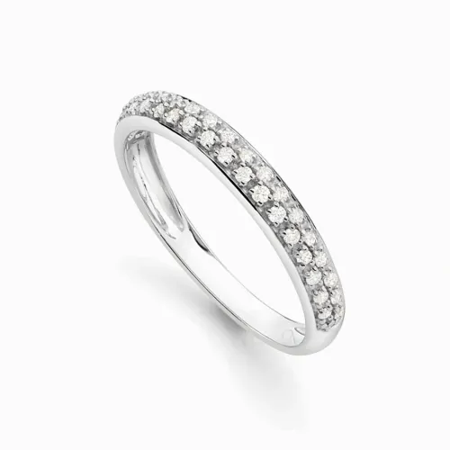 Anel em ouro branco com diamantes