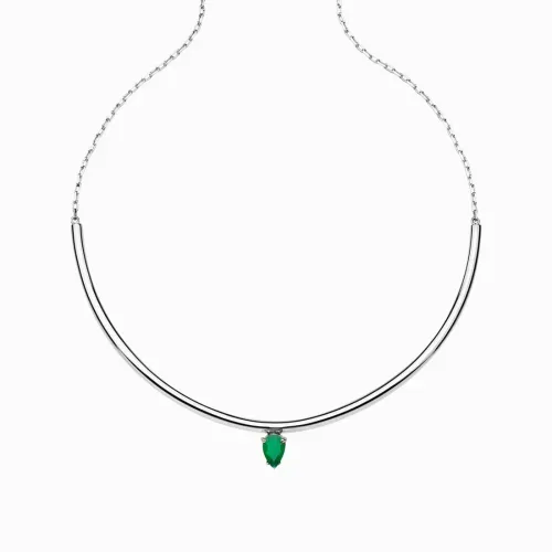 Chocker em prata com Ágata Verde